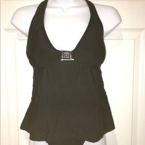 Isaac Mizrahi Black Tankini Medium